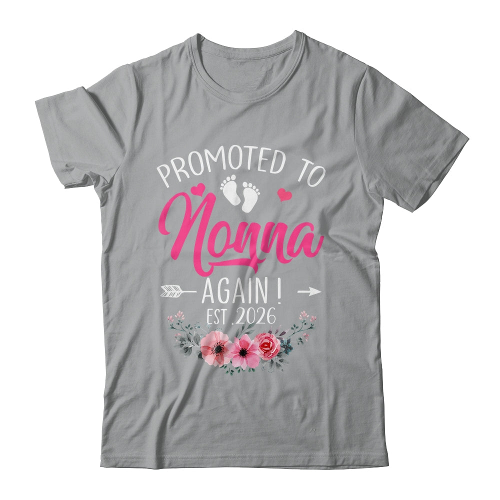 Promoted To Nonna Again Est 2026 Mothers Day Shirt & Tank Top | teecentury