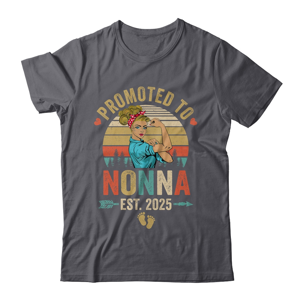 Promoted To Nonna Est 2025 Retro First Time Nonna Shirt & Tank Top | teecentury