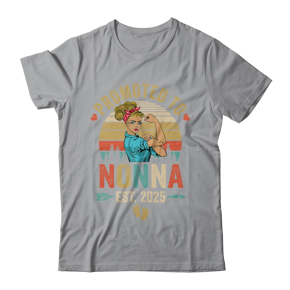 Promoted To Nonna Est 2025 Retro First Time Nonna Shirt & Tank Top | teecentury