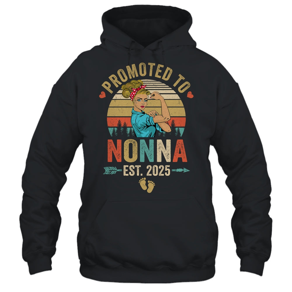 Promoted To Nonna Est 2025 Retro First Time Nonna Shirt & Tank Top | teecentury