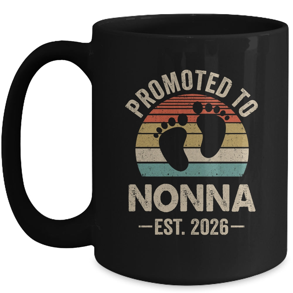 Promoted To Nonna Est 2026 Mothers Day Vintage Mug | teecentury