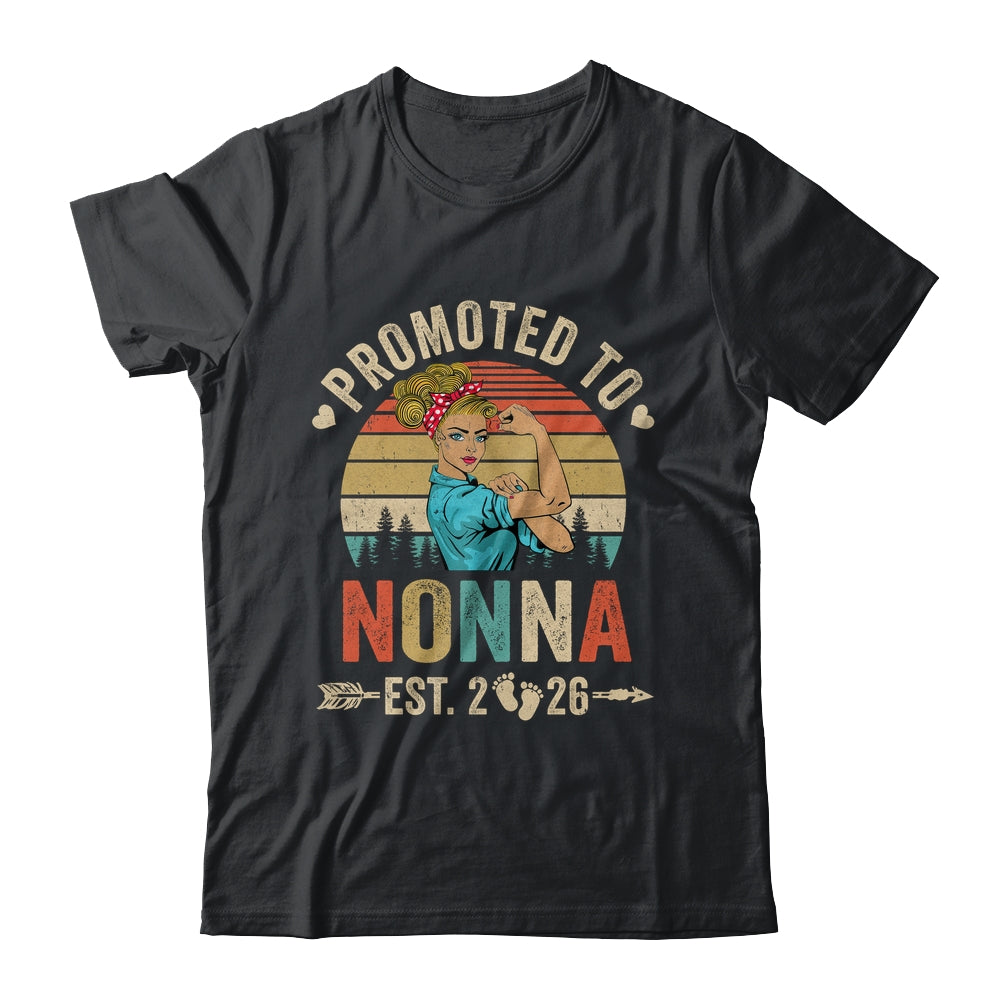 Promoted To Nonna Est 2026 Retro First Time Nonna Shirt & Tank Top | teecentury