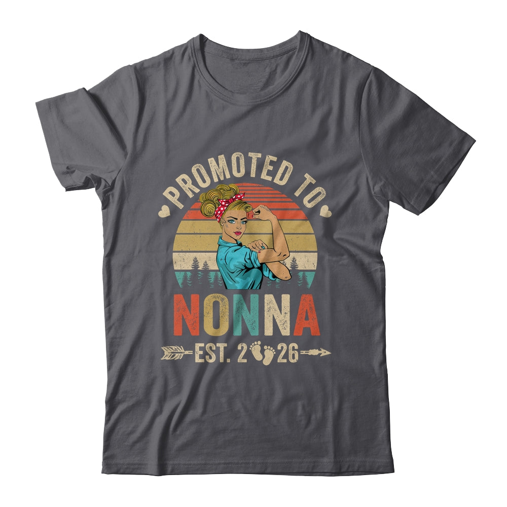 Promoted To Nonna Est 2026 Retro First Time Nonna Shirt & Tank Top | teecentury