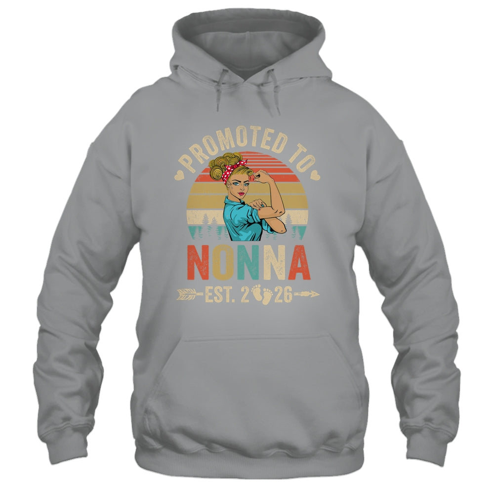 Promoted To Nonna Est 2026 Retro First Time Nonna Shirt & Tank Top | teecentury