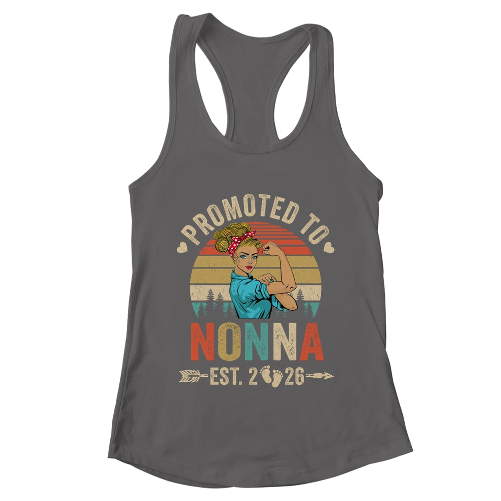 Promoted To Nonna Est 2026 Retro First Time Nonna Shirt & Tank Top | teecentury