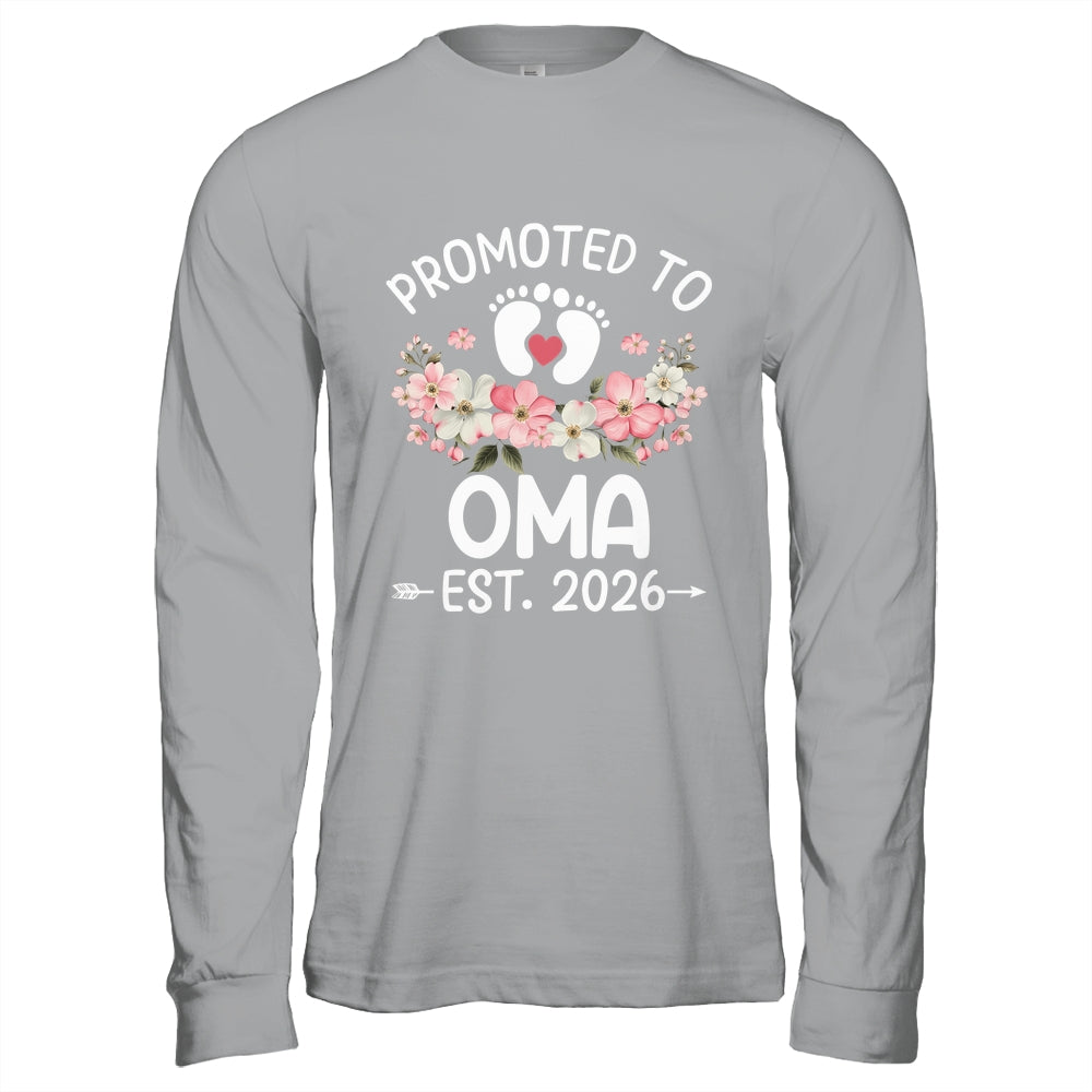 Promoted To Oma 2026 First Time Floral New Oma Shirt & Hoodie | teecentury