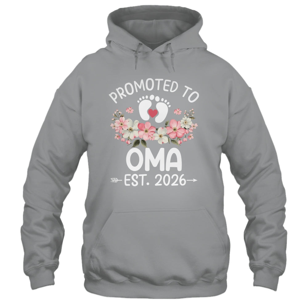 Promoted To Oma 2026 First Time Floral New Oma Shirt & Hoodie | teecentury