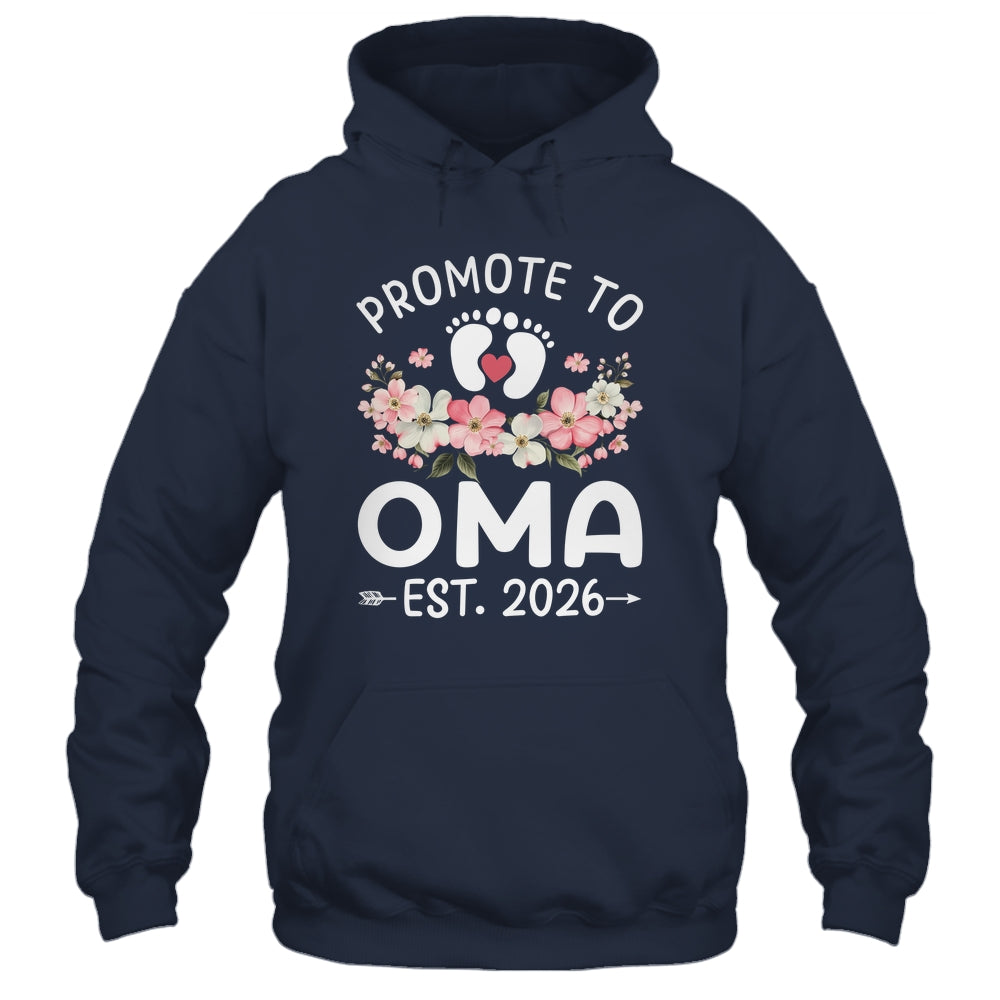 Promoted To Oma 2026 First Time Floral New Oma Shirt & Hoodie | teecentury
