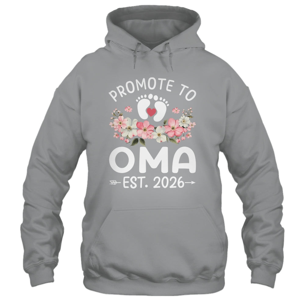 Promoted To Oma 2026 First Time Floral New Oma Shirt & Hoodie | teecentury
