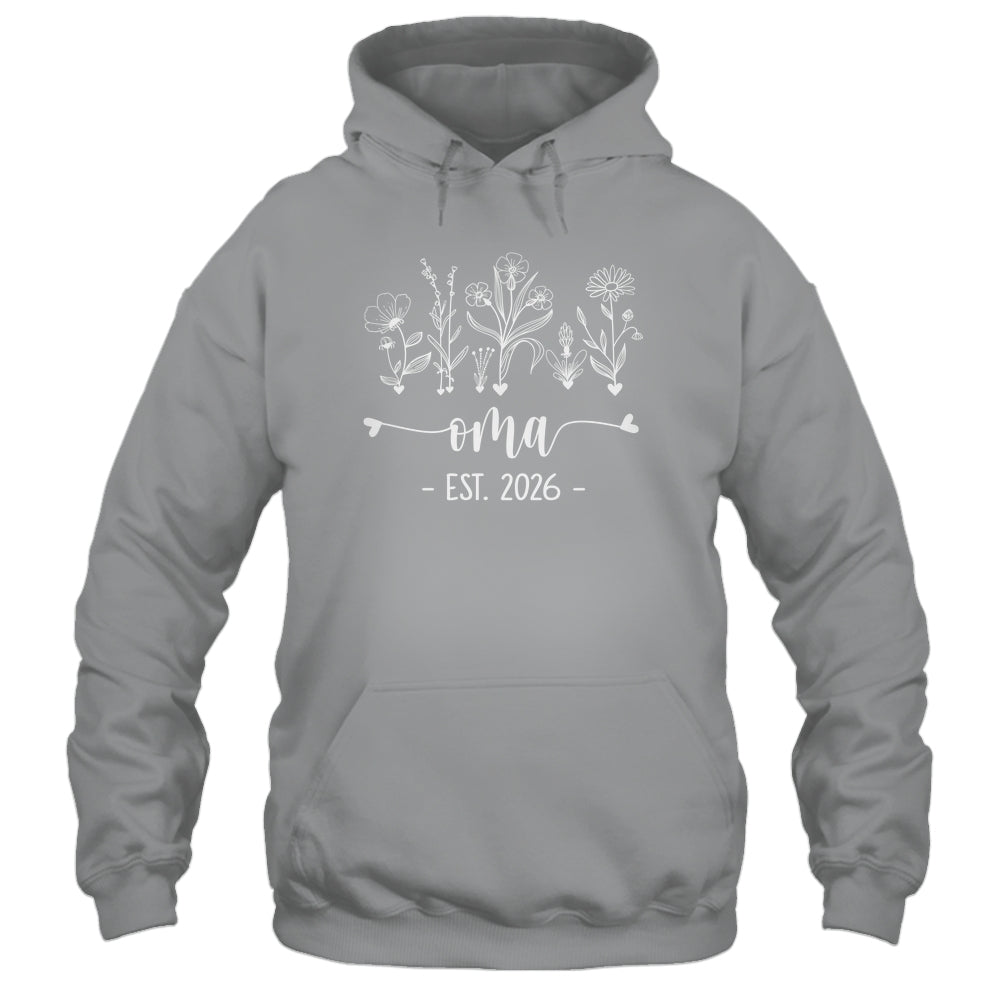 Promoted To Oma 2026 Pregnancy Announcement Floral Shirt & Hoodie | teecentury