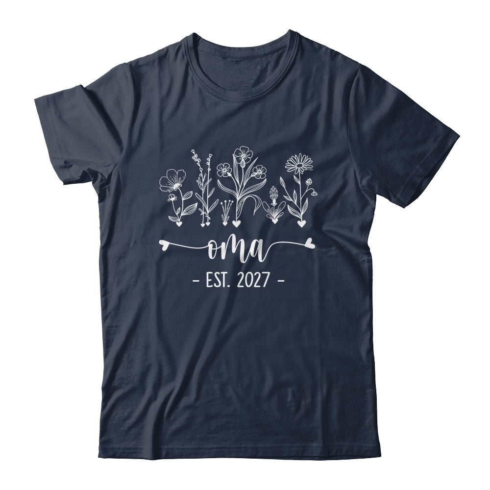 Promoted To Oma 2027 Pregnancy Announcement Floral Shirt & Tank Top | teecentury