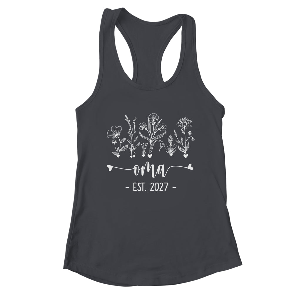 Promoted To Oma 2027 Pregnancy Announcement Floral Shirt & Tank Top | teecentury
