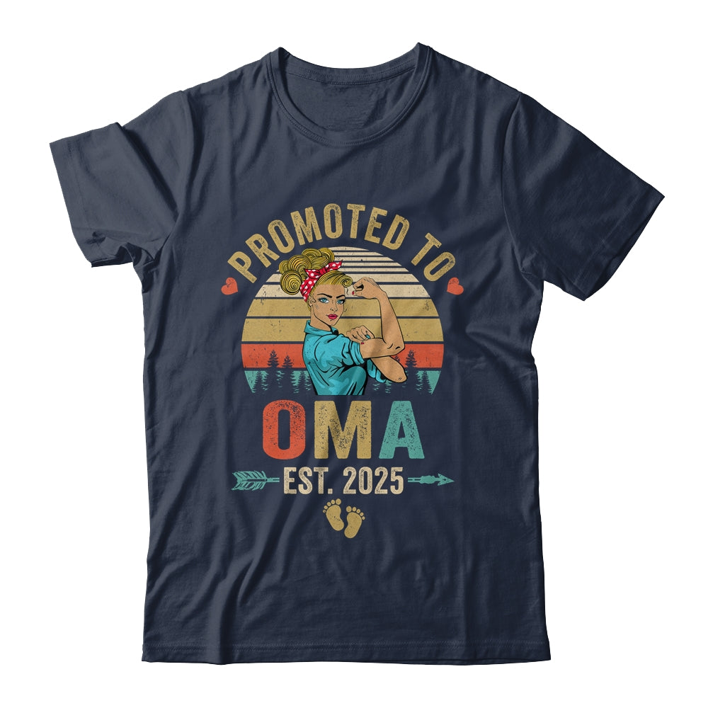 Promoted To Oma Est 2025 Retro First Time Oma Shirt & Tank Top | teecentury