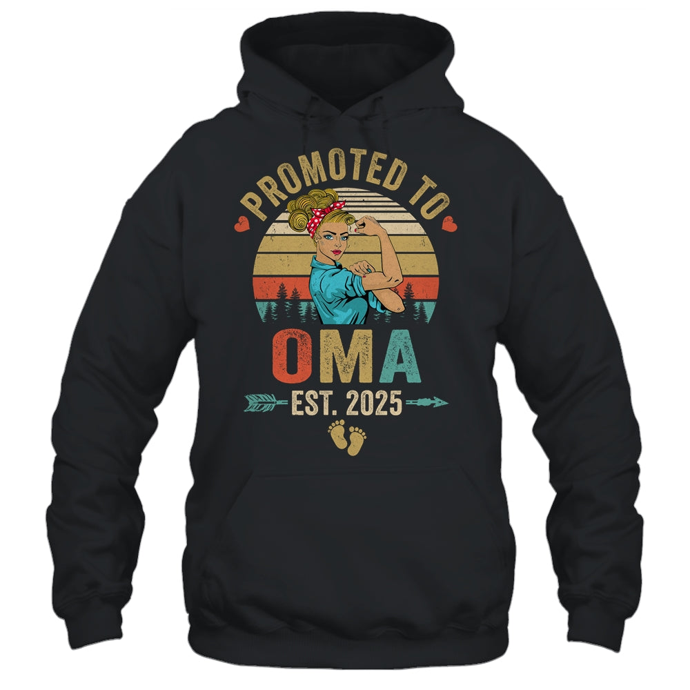 Promoted To Oma Est 2025 Retro First Time Oma Shirt & Tank Top | teecentury