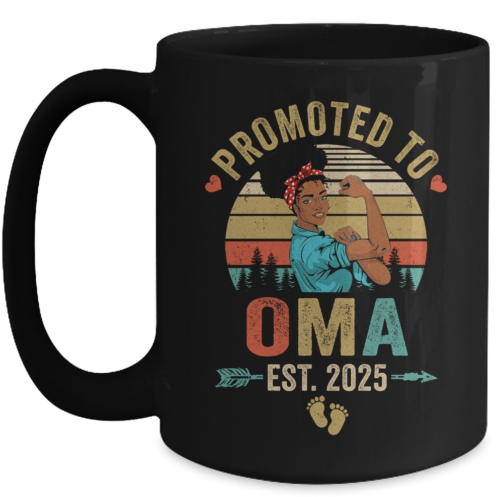 Promoted To Oma Est 2025 Vintage First Time Oma Mug | teecentury