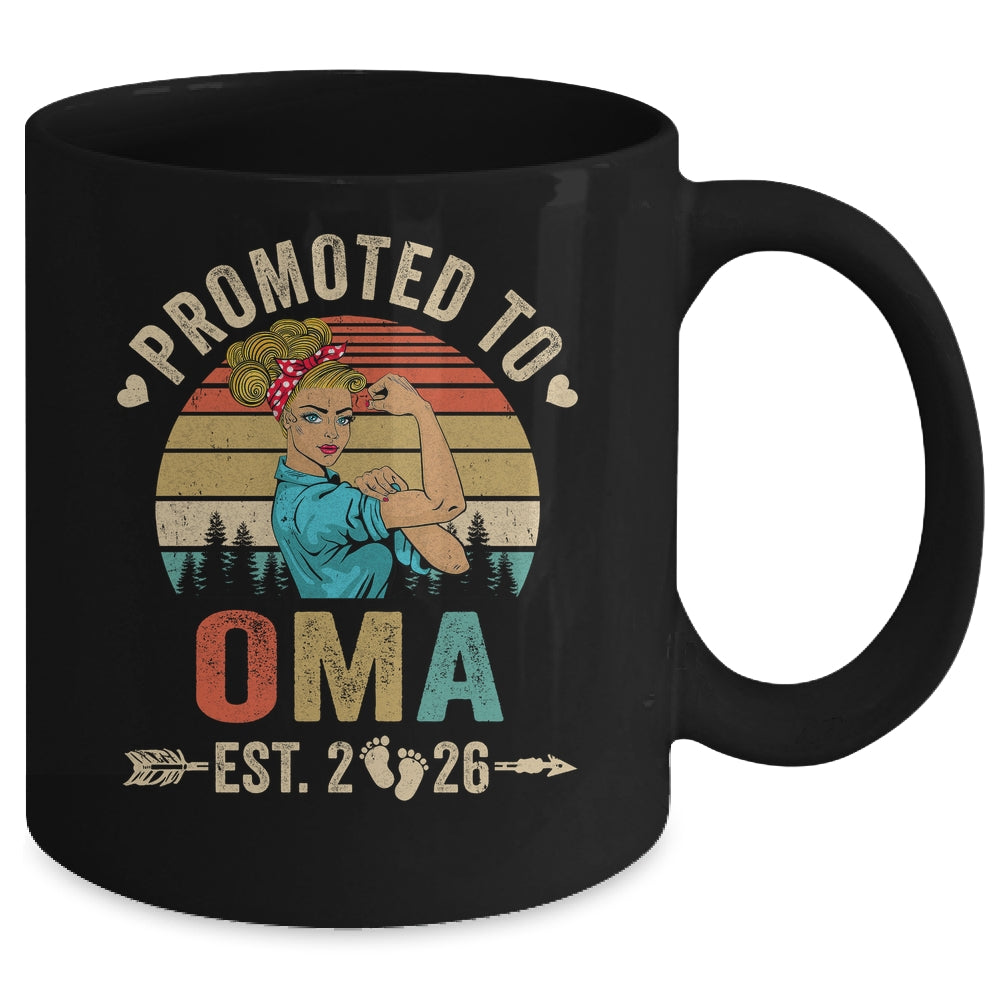 Promoted To Oma Est 2026 Retro First Time Oma Mug | teecentury