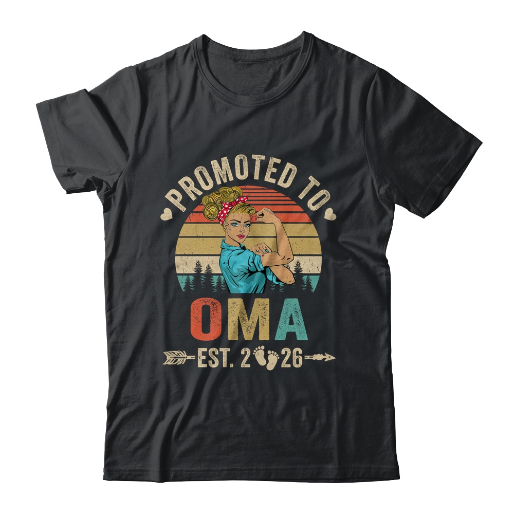 Promoted To Oma Est 2026 Retro First Time Oma Shirt & Tank Top | teecentury