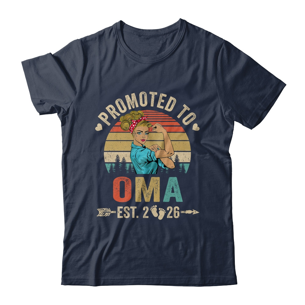 Promoted To Oma Est 2026 Retro First Time Oma Shirt & Tank Top | teecentury