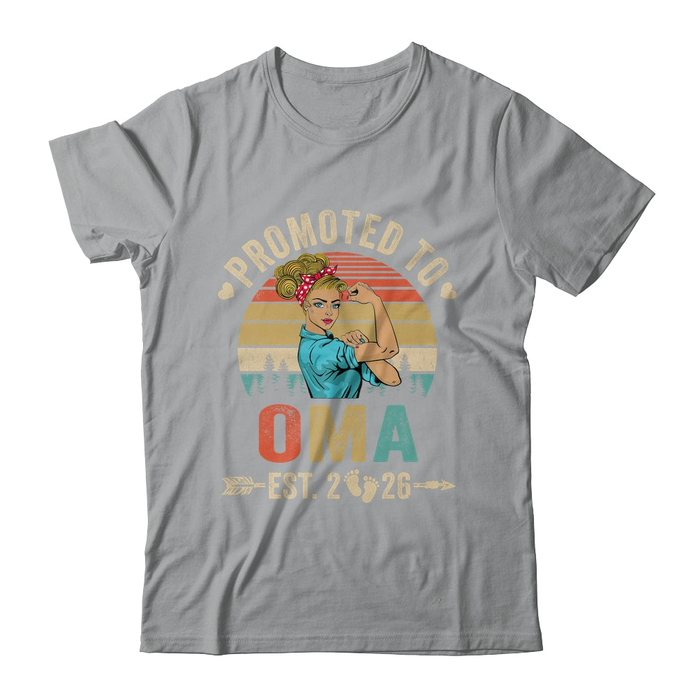 Promoted To Oma Est 2026 Retro First Time Oma Shirt & Tank Top | teecentury