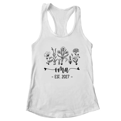 Promoted To Oma Est 2027 Pregnancy Announcement Flower Shirt & Tank Top | teecentury