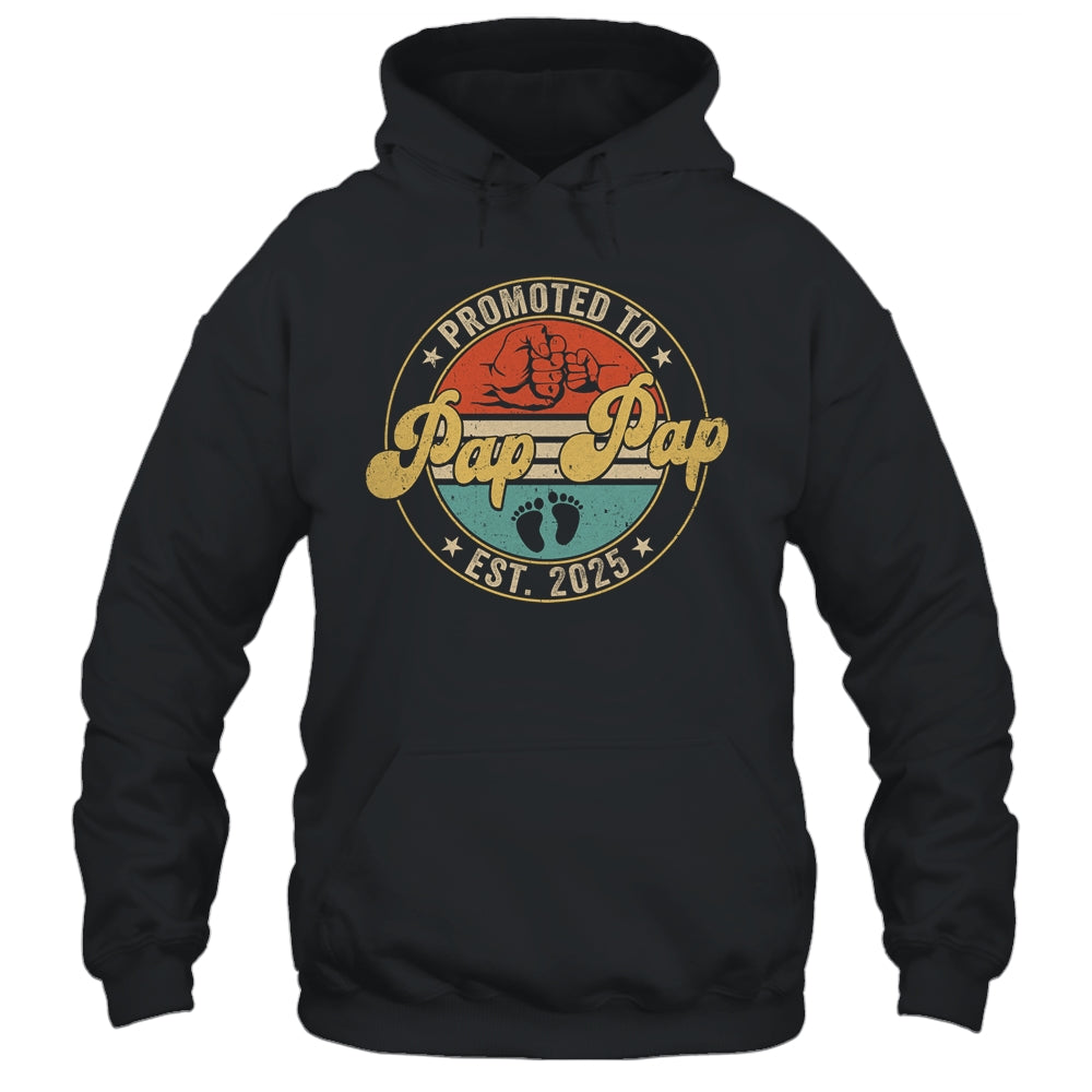 Promoted To Pap Pap 2025 Pregnancy New First Pap Pap Retro Shirt & Hoodie | teecentury