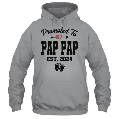 Promoted To Pap Pap Est 2024 First Time Fathers Day Shirt & Hoodie | teecentury