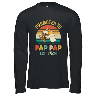 Promoted To Pap Pap Est 2024 Vintage New Fathers Day Shirt & Hoodie | teecentury