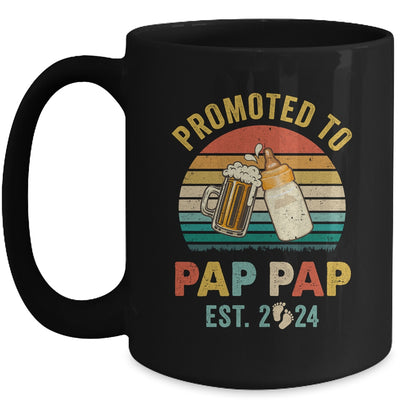 Promoted To Pap Pap Est 2024 Vintage New Fathers Day Mug | teecentury