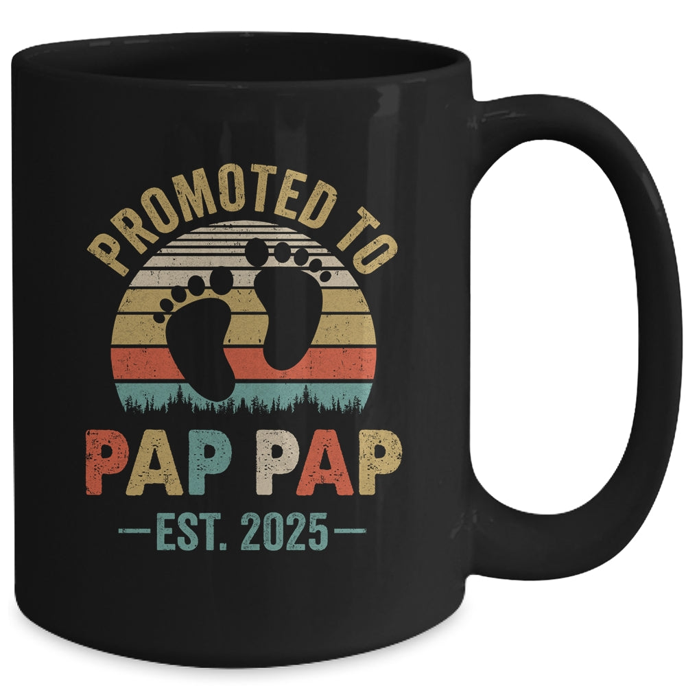 Promoted To Pap Pap Est 2025 Fathers Day Vintage Mug | teecentury