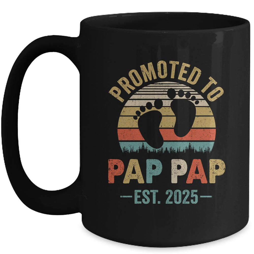 Promoted To Pap Pap Est 2025 Fathers Day Vintage Mug | teecentury
