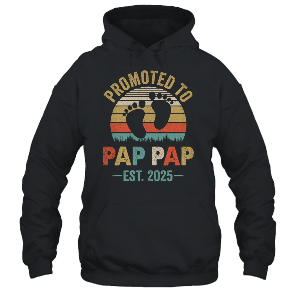 Promoted To Pap Pap Est 2025 Fathers Day Vintage Shirt & Hoodie | teecentury