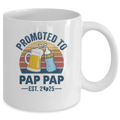 Promoted To Pap Pap Est 2025 First Time Fathers Day Vintage Mug | teecentury