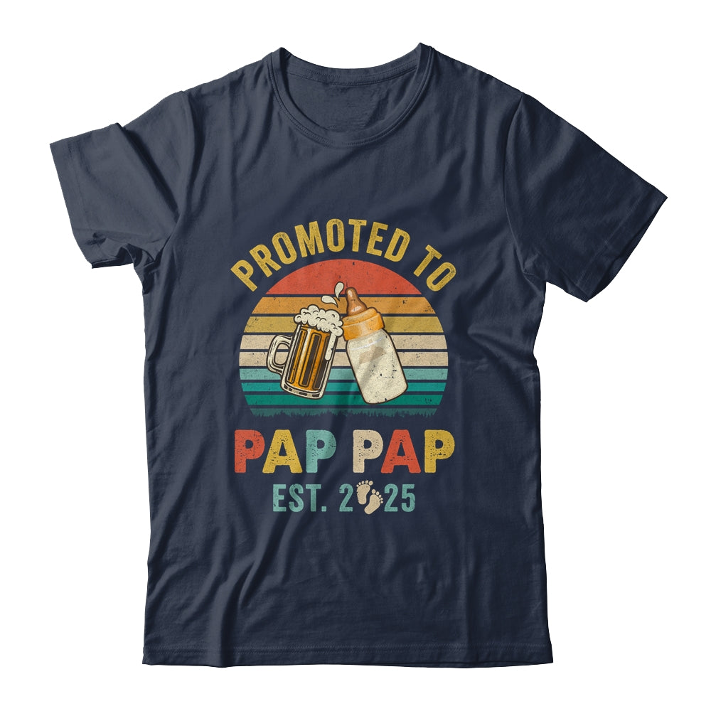 Promoted To Pap Pap Est 2025 Vintage New Fathers Day Shirt & Hoodie | teecentury