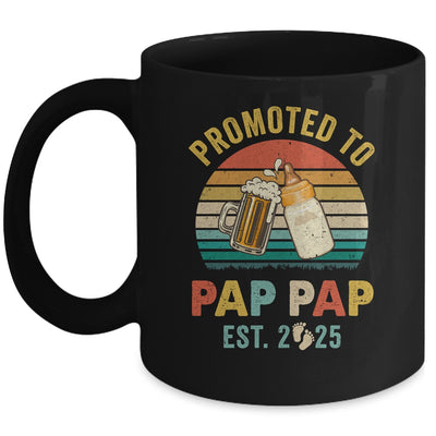 Promoted To Pap Pap Est 2025 Vintage New Fathers Day Mug | teecentury