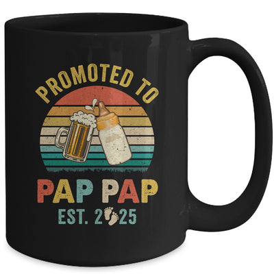 Promoted To Pap Pap Est 2025 Vintage New Fathers Day Mug | teecentury
