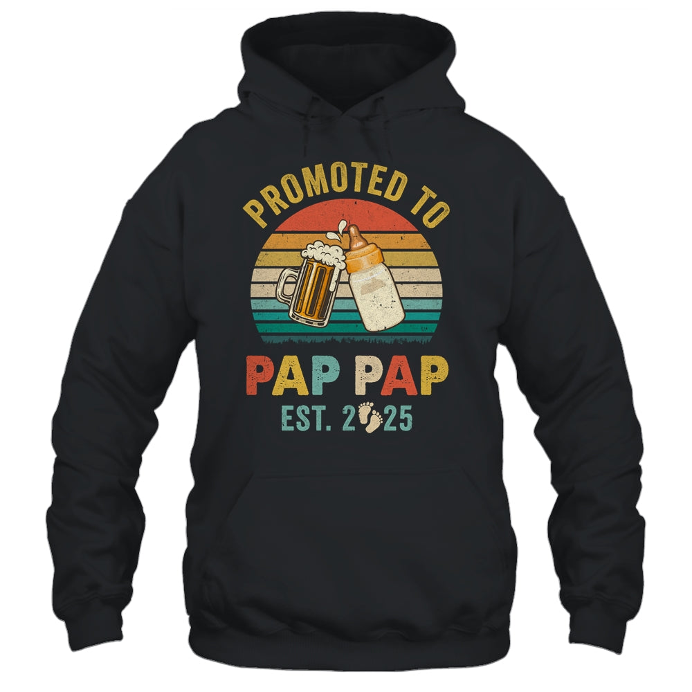 Promoted To Pap Pap Est 2025 Vintage New Fathers Day Shirt & Hoodie | teecentury