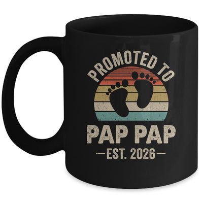 Promoted To Pap Pap Est 2026 Fathers Day Vintage Mug | teecentury