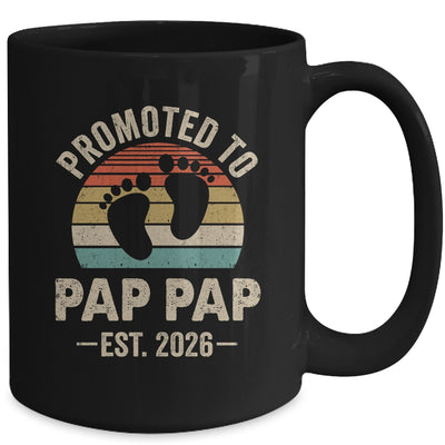 Promoted To Pap Pap Est 2026 Fathers Day Vintage Mug | teecentury