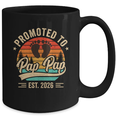 Promoted To Pap Pap Est 2026 Grandparents Baby Announcement Mug | teecentury