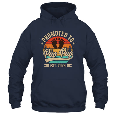 Promoted To Pap Pap Est 2026 Grandparents Baby Announcement Shirt & Hoodie | teecentury