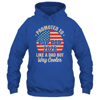 Promoted To Pap Pap Est 2026 Soon To Be New Grandad US Flag Shirt & Hoodie | teecentury