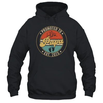Promoted To Papa 2025 Pregnancy New First Papa Retro Shirt & Hoodie | teecentury