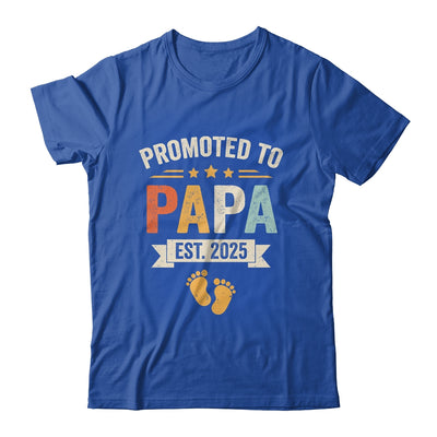 Promoted To Papa 2025 Retro Soon To Be Papa Est 2025 Shirt & Hoodie | teecentury