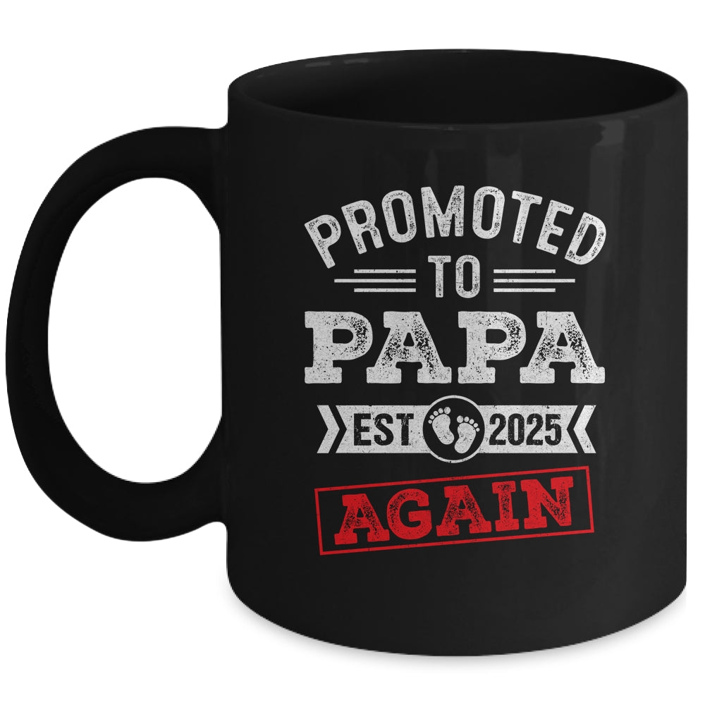 Promoted To Papa Again 2025 Pregnancy Announcement Mug | teecentury