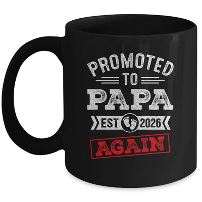 Promoted To Papa Again 2026 Pregnancy Announcement Mug | teecentury