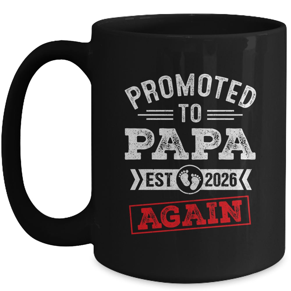 Promoted To Papa Again 2026 Pregnancy Announcement Mug | teecentury