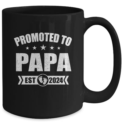 Promoted To Papa Est 2024 Fathers Day First Time New Papa Mug | teecentury