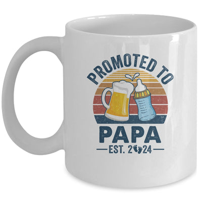 Promoted To Papa Est 2024 First Time Fathers Day Vintage Mug | teecentury