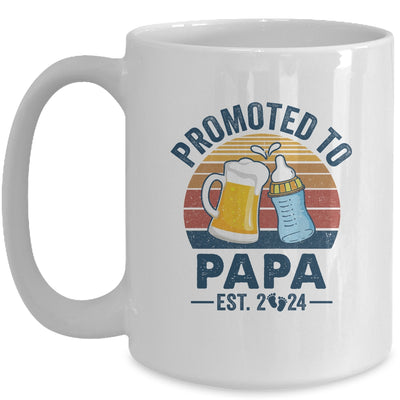 Promoted To Papa Est 2024 First Time Fathers Day Vintage Mug | teecentury