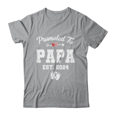 Promoted To Papa Est 2024 Funny First Time Fathers Day Shirt & Hoodie | teecentury